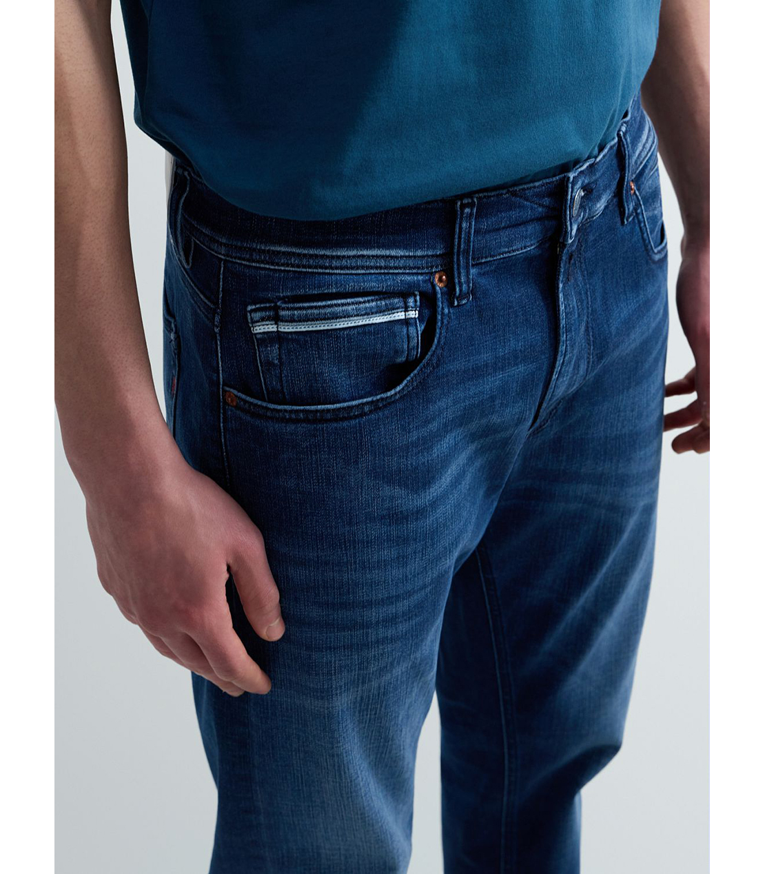 スリムストレートフィットGROVER Hyperflex Matrix ストレッチデニム 詳細画像 ブルー 7